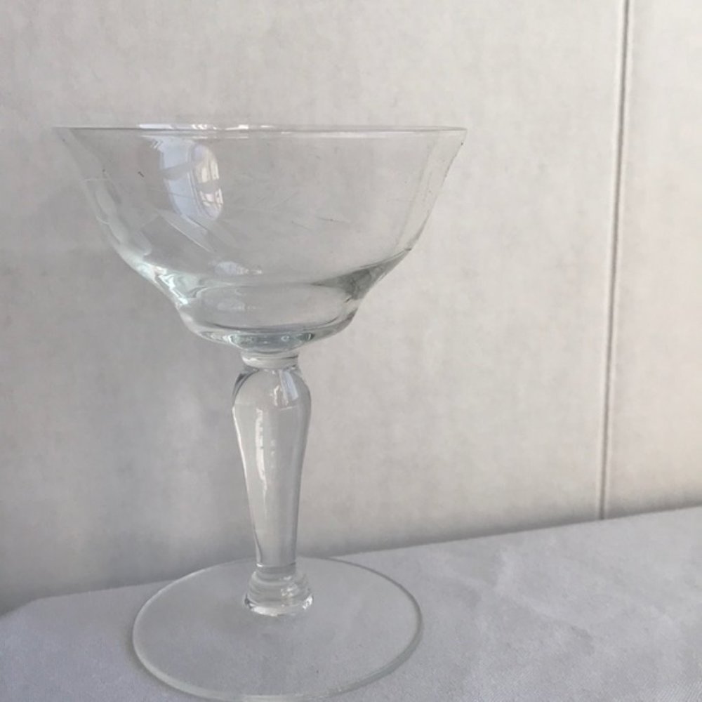 Vintage (3) etched crystal Rob Roy glasses - Picture 8 of 8